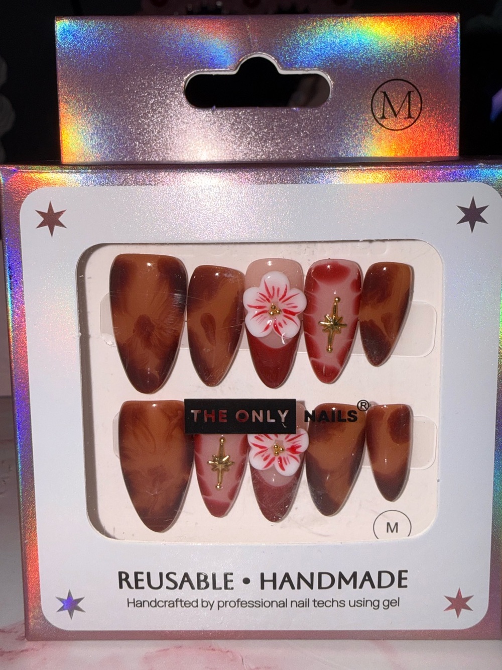 The Only Nails Animal Print Floral Reusable Press-On Nail Set